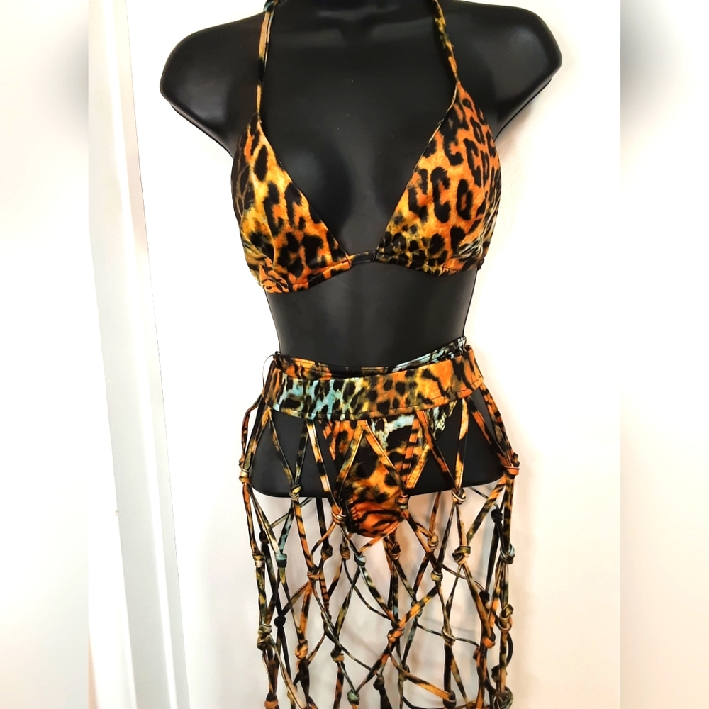 Curve Animal Print 3 piece Swim Suit.